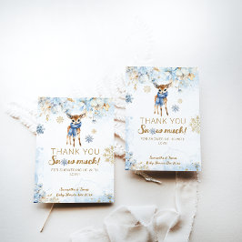 Oh Deer Winter Baby Boy Dusche Dankeskarte