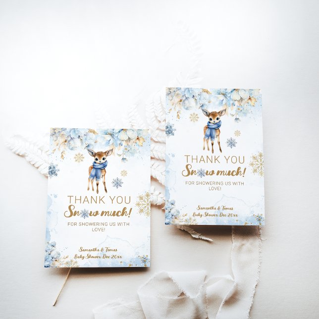 Oh Deer Winter Baby Boy Dusche Dankeskarte (Von Creator hochgeladen)