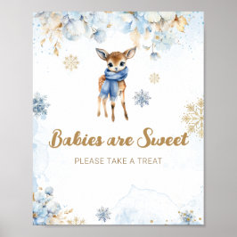 Oh Deer Winter Baby Boy Dusche Sweet Leckerei Poster
