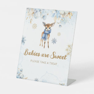 Oh Deer Winter Baby Boy Dusche Sweet Leckerei Sockelschild