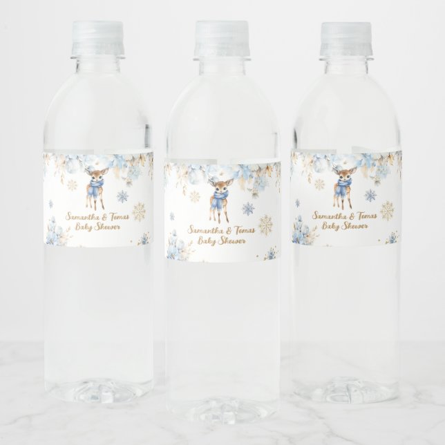 Oh Deer Winter Baby Boy Dusche Willkommen (Flaschen)