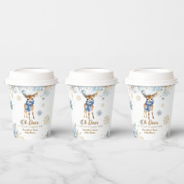 Oh Deer Winter Baby Boy Dusche Willkommen Pappbecher