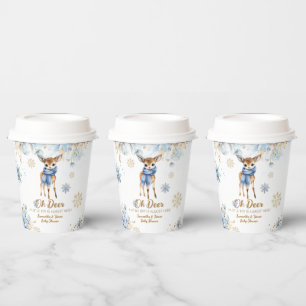 Oh Deer Winter Baby Boy Dusche Willkommen Pappbecher