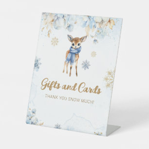 Oh Deer Winter Baby Boy Duschkarte Sockelschild
