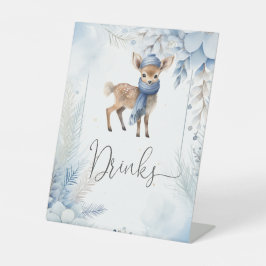 Oh Deer Winter Boy Babydusche Getränke Sockelschild