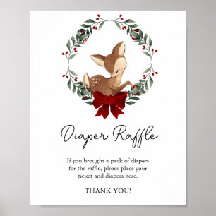 Oh Deer Winter Greenery Babydusche Windelwindeln Poster