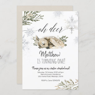 Oh Deer Winter invitation anniversaire