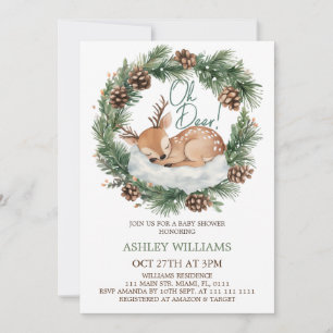 Oh Deer Winter Woodland Baby shower Invitation