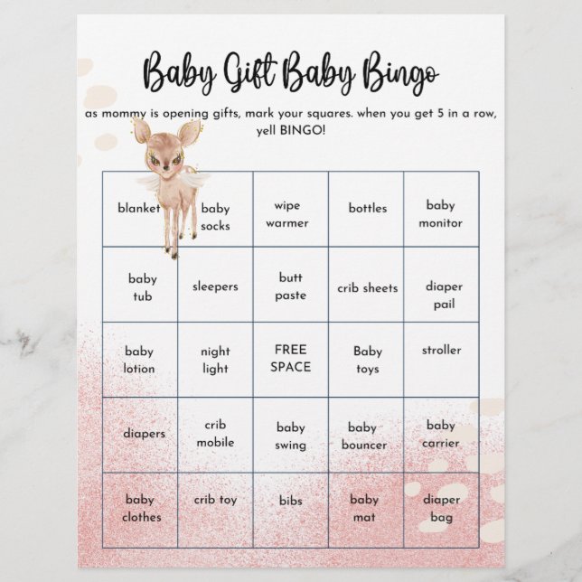 Oh Deer Wir haben ein Baby-Dusche-Spiel Flyer (Vorne)
