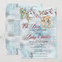 Oh Deer Woodland Animal Winter Virtual Baby Dusche