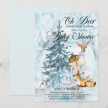 Oh Deer Woodland Animals Winter Boy Baby Dusche I