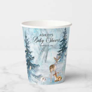 Oh Deer Woodland Animals Winter Boy Baby Dusche Pappbecher