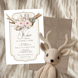 Oh Deer Woodland Baby Shower Einladung - Boho Flo