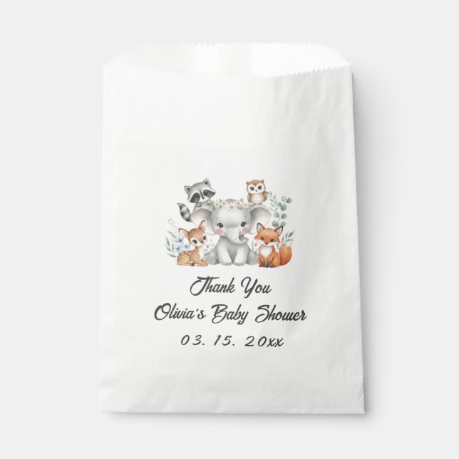 Oh Deer Woodland Baby shower Favoriser les sacs (Devant)