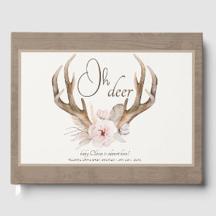 Oh Deer Woodland Baby Shower Guest Book - Boho Wat Gästebuch