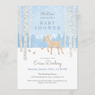 Oh, Deer! Woodland Babydusche Weichblau Programm