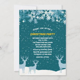 Oh Deer Woodland Tiere Winter Weihnachtsfest Party Einladung
