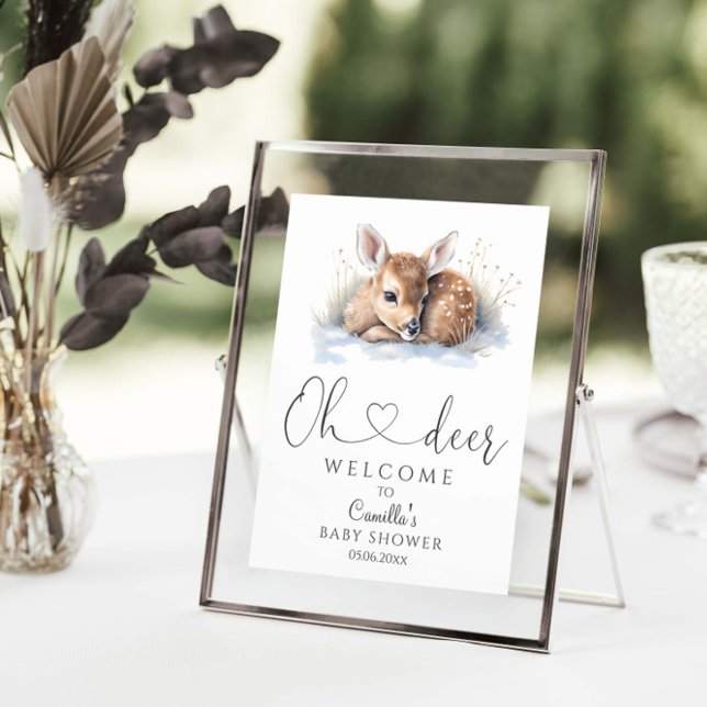 Oh Deer Woodland Winter Baby Dusche Poster (Von Creator hochgeladen)