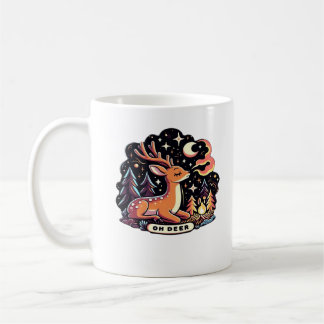 Oh Deer Zeitgenössischer Grafikstil Kaffeetasse
