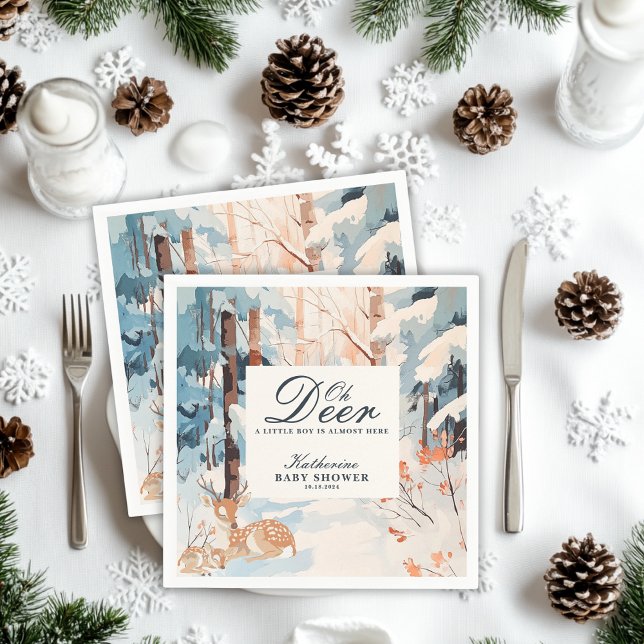 Oh Dei Winter Woodland Snowy Forest Babydusche Serviette (Von Creator hochgeladen)