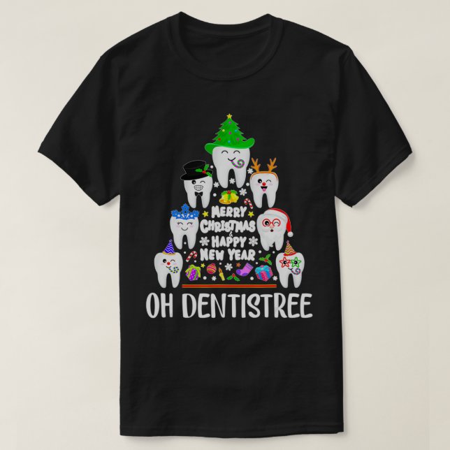 Oh Dentistree Santa Teeth Christmas Tree Niedlich  T-Shirt (Design vorne)