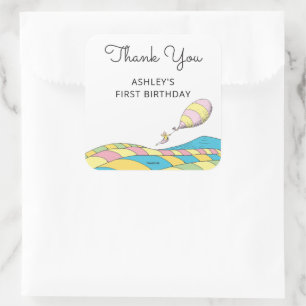 Oh! Die Orte, an die du gehen wirst! Girl Birthday Quadratischer Aufkleber