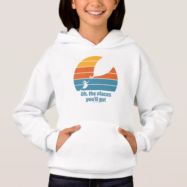 Oh, die Orte, an die du gehen wirst! Retro Sunset Hoodie (Vorderseite)