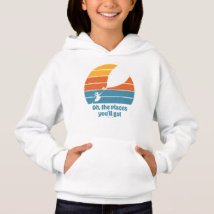 Oh, die Orte, an die du gehst! Retro-Sonnenunterga Hoodie