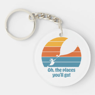 Oh, die Orte, an die du gehst! Retro-Sonnenunterga Schlüsselanhänger