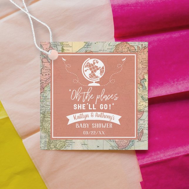 "Oh, die Orte, an die sie gehen wird!" Reisekarte  Geschenkanhänger (Von Creator hochgeladen)