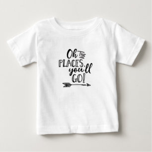 Oh, die Orte, wo man Typografie Kinder T - Shirt