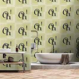 Oh! Eleganter moderner Typografie Gelber Grüner Ne Tapete