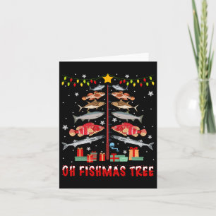Oh Fishmas Tree Fishing Fisherman Weihnachten Weih Karte