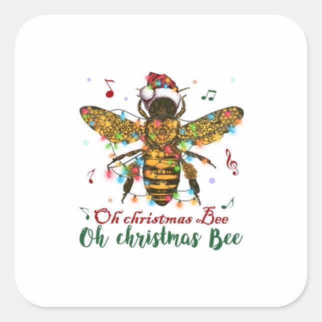 Oh frohe Weihnachtsbäume Geschenke Quadratischer Aufkleber (Vorderseite)