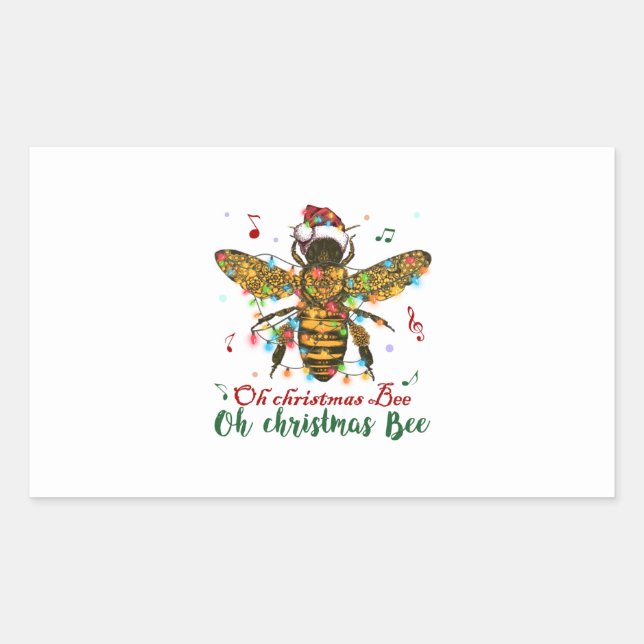 Oh frohe Weihnachtsbäume Geschenke Rechteckiger Aufkleber (Vorderseite)