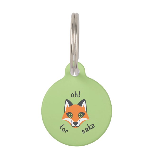 Oh! Für Fox-Grundphrase Emoji Cartoon Haustiermarke (Vorderseite)