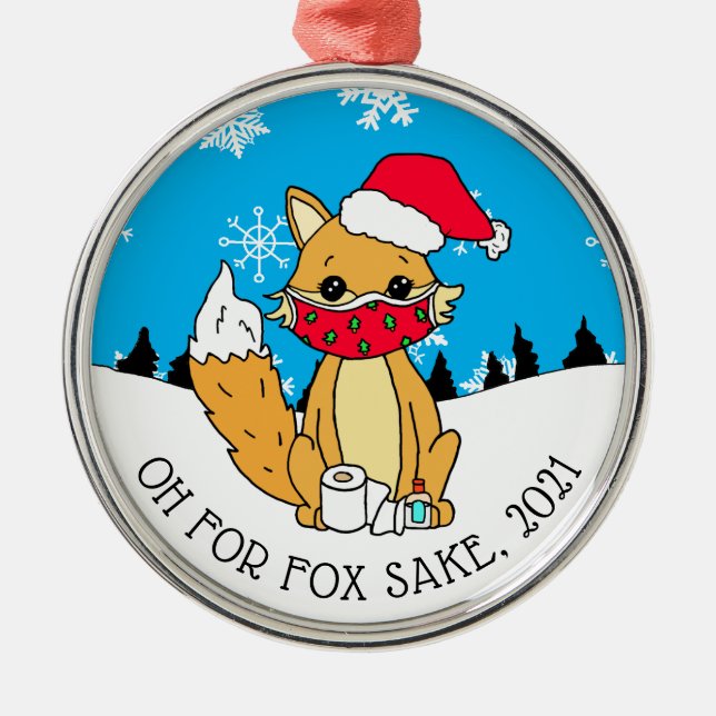 Oh für Fox Sake, 2021 Weihnachten Ornament Aus Metall (Vorne)