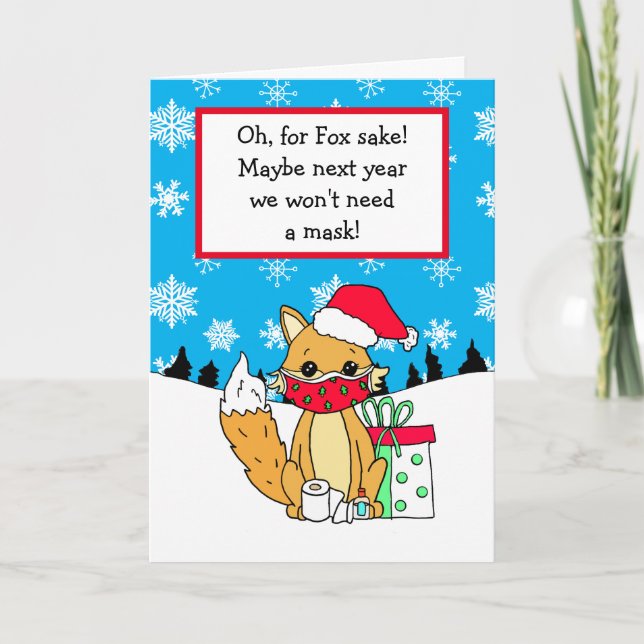 Oh für Fox Sake, Funny Christmas Card Karte (Vorderseite)