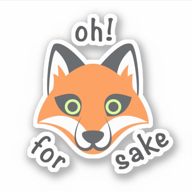 Oh! Für Fox Sake Phrase Emoji Cartoon Aufkleber (Vorderseite)