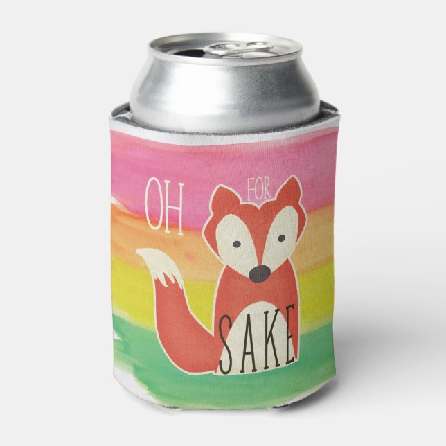 Oh für Fox Sake Wasserfarben Streifen Dosenkühler (Kanne Vorderseite)