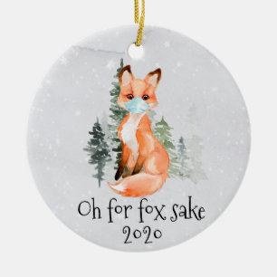 OH für Fuchs halber 2020 Gesichtsmaske Weihnachtsg Keramik Ornament