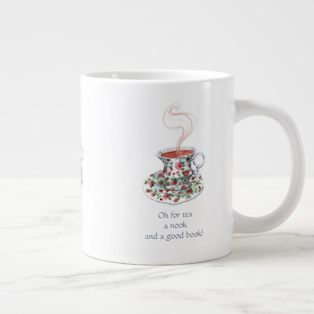 Oh für Tee, ein Buch und ein gutes Buch! - Teeslog Jumbo-Tasse (Rechts)