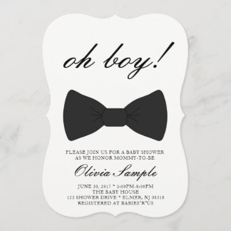 Oh garçon bébé Bowtie Douche Invitation