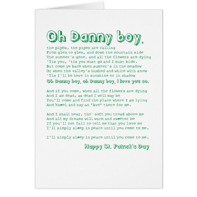 Oh garçon de Danny ! (Devant)