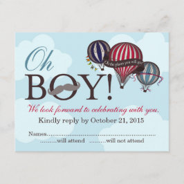Oh garçon lil homme ballon à air chaud carte RSVP