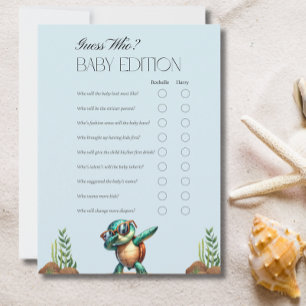 Oh Garçon Sous La Tortue De Mer Baby shower Carte 