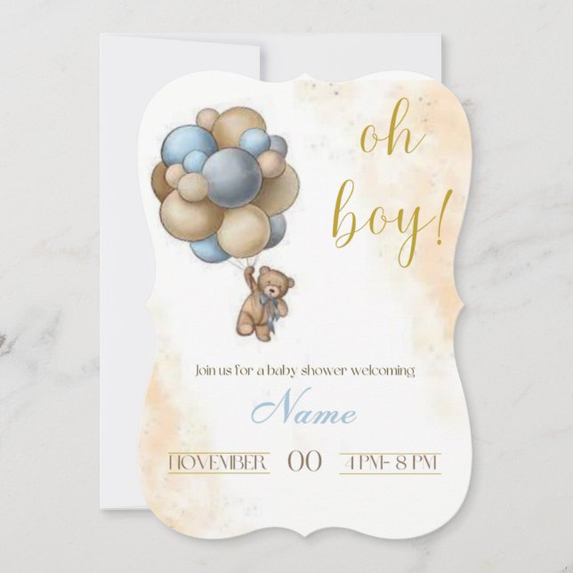 OH GARY Baby shower Invitation (Devant)