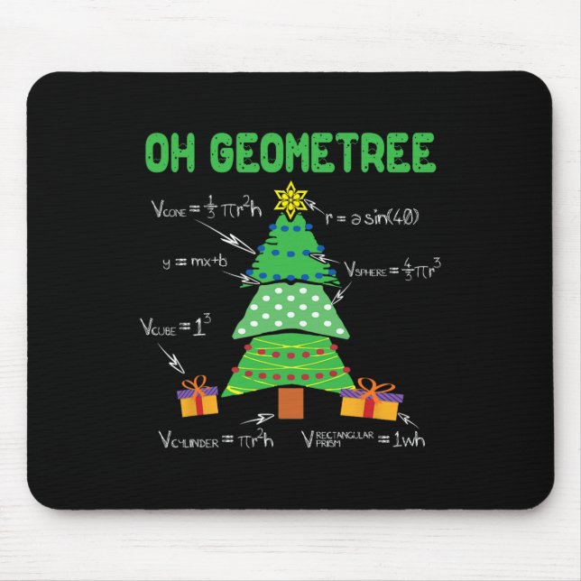 Oh Geometree Geometry Math Science Lehrer Christm Mousepad (Vorne)