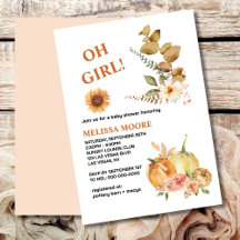 Oh Girl A little pumpkin is on the way baby shower