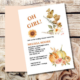 Oh Girl A little pumpkin is on the way baby shower Einladung